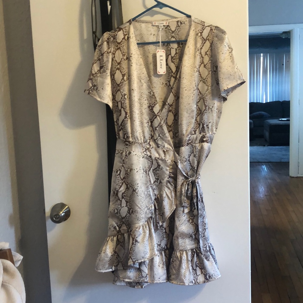 Snakeskin wrap dress